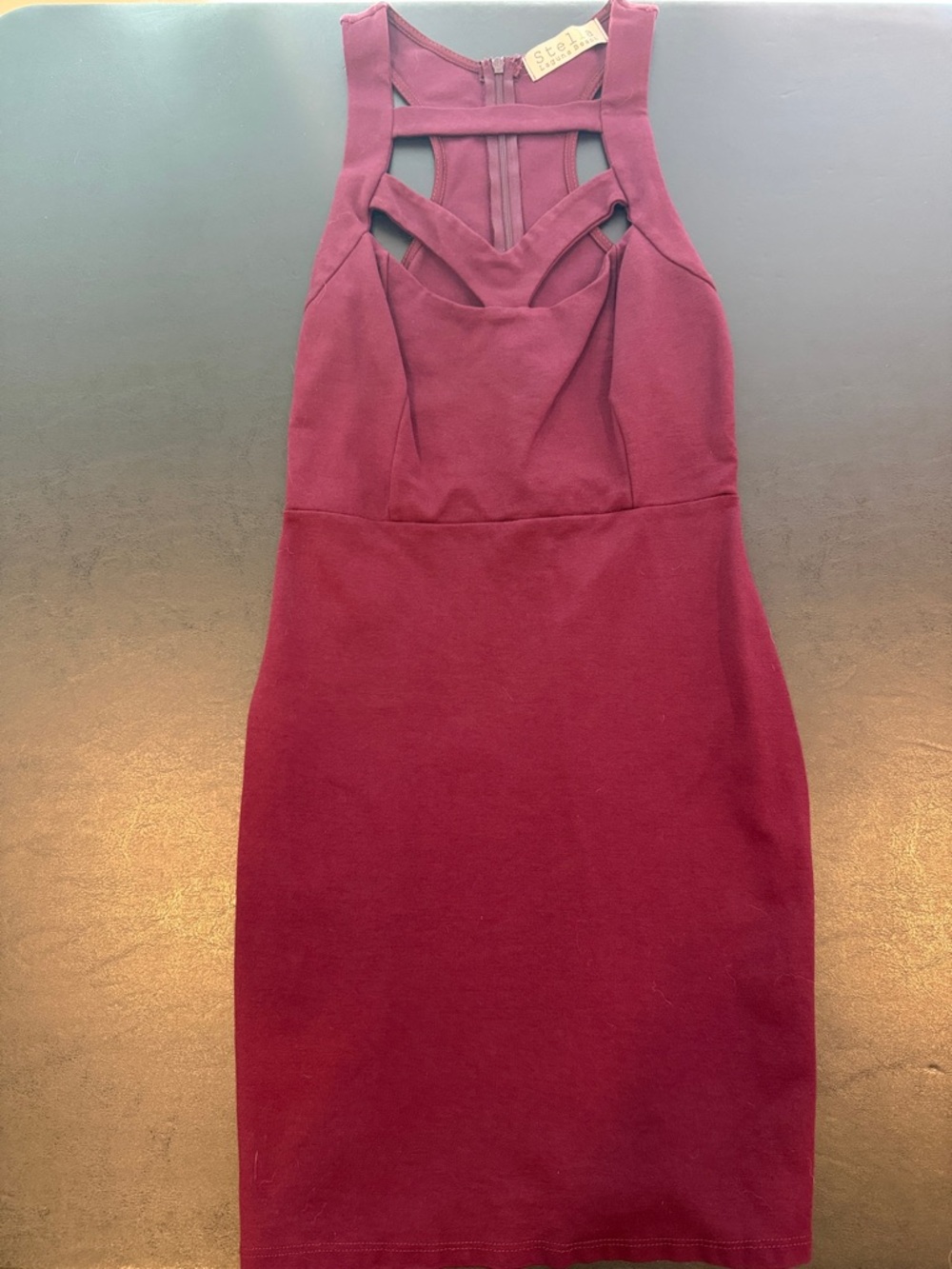 Stella Laguna Beach- Wine Cutout Sheath Mini Dress